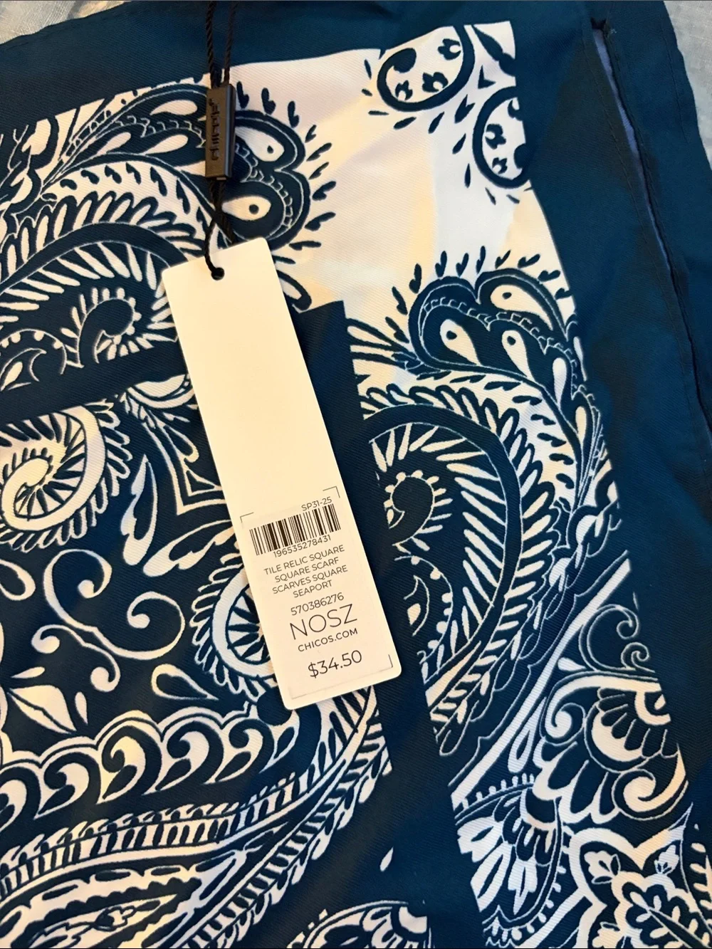 Chico's Navy and White Paisley Skort